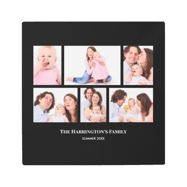 Impresión En Metal 6 secciones Personalizado foto marcos negros (Anverso)