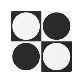Impresión En Metal 70s Checks and Circles Black and White
