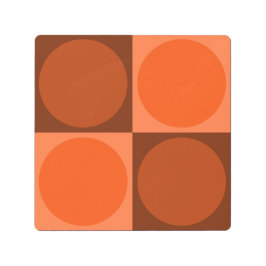 Impresión En Metal 70s Checks and Circles Flame Orange