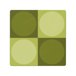 Impresión En Metal 70s Checks and Circles Green