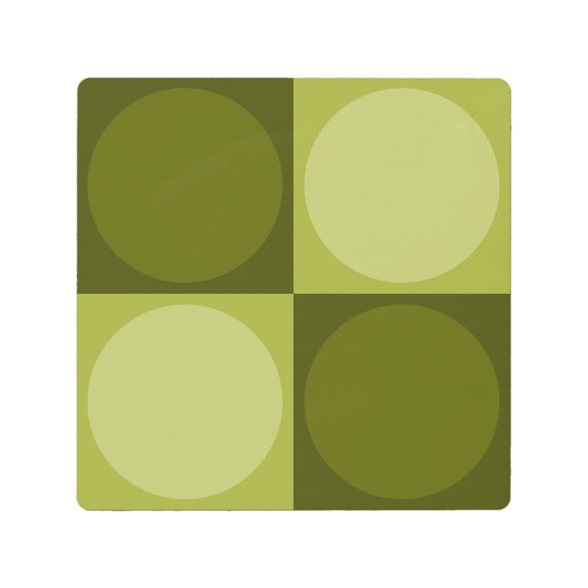 Impresión En Metal 70s Checks and Circles Green (Anverso)
