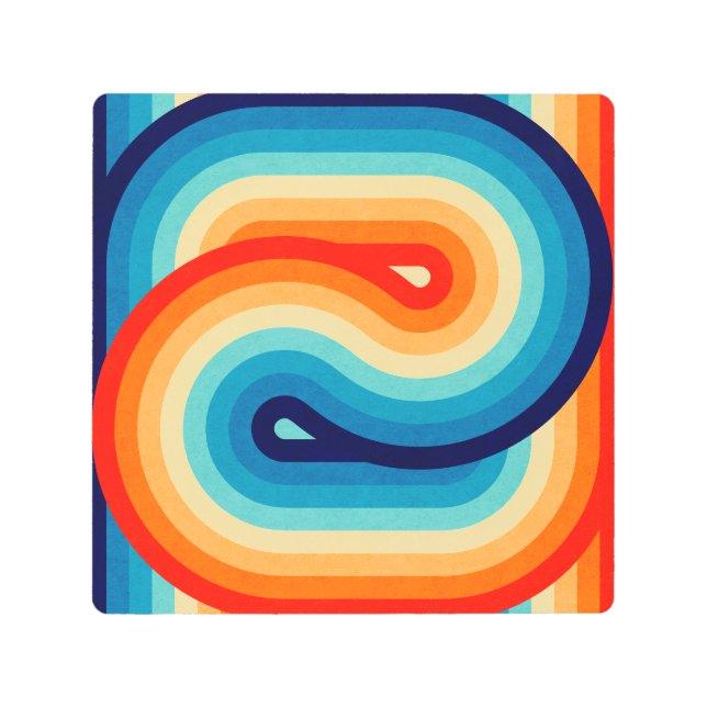 Impresión En Metal 70s Double Wave (Anverso)