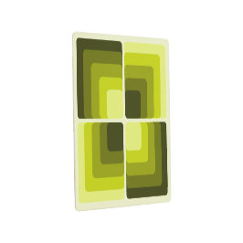 Impresión En Metal 70s Rainbow Squares Monochrome Green