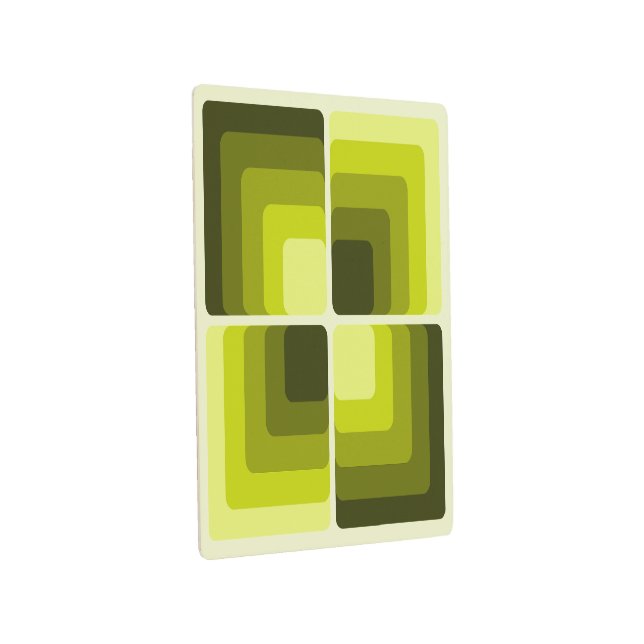 Impresión En Metal 70s Rainbow Squares Monochrome Green (3/4)