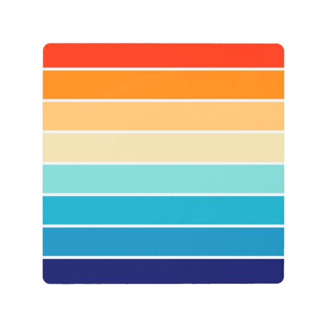 Impresión En Metal 70s Rainbow Stripes (Anverso)