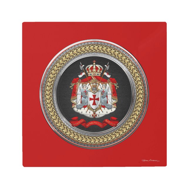Impresión En Metal [901] Escudo de armas templario de los caballeros (Anverso)