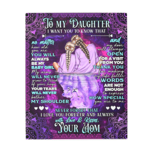 Impresión En Metal A mi hija, regalo de cumpleaños, regalo de bebé de