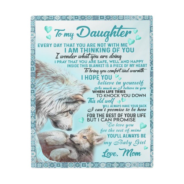 Impresión En Metal A mi hija, regalo familiar de león, cumpleaños de  (Anverso)