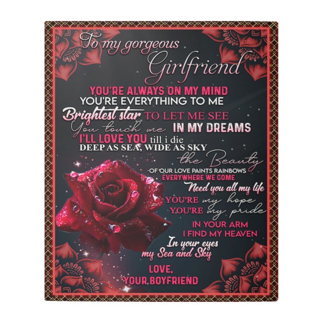 Impresión En Metal A Mi Novia Regalo De Cumpleaños, Regalo De Amor Pa (Anverso)