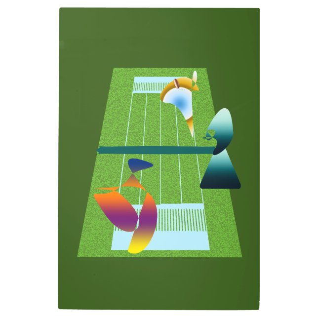 Impresión En Metal A Surreal Tennis Match (Anverso)