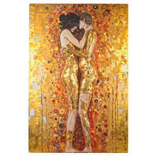 Impresión En Metal "Abrazo dorado" Precioso e indestructible