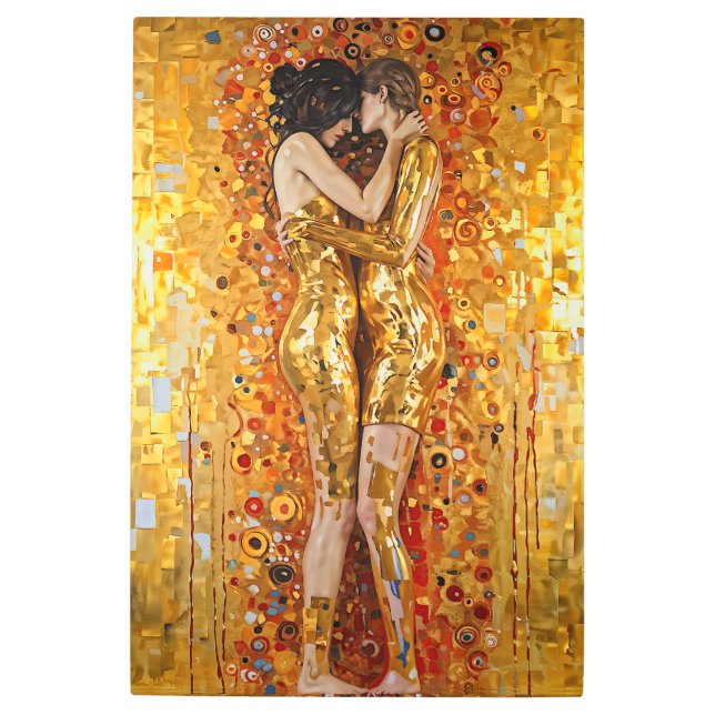 Impresión En Metal "Abrazo dorado" Precioso e indestructible (Anverso)