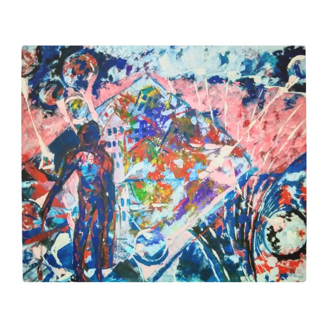 Impresión En Metal abstracción, espacio, universo, aliens (Anverso)