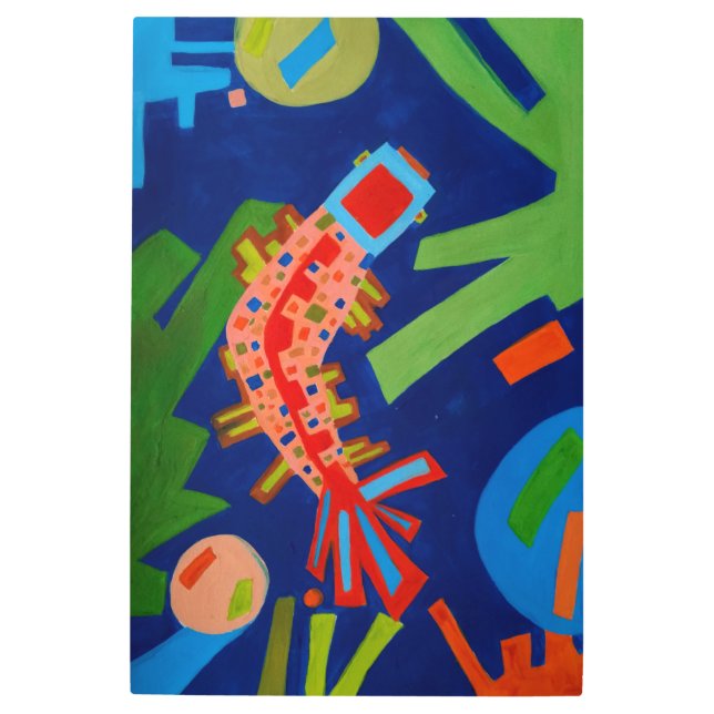 Impresión En Metal abstracción, pescado, carpa, cubismo, (Anverso)