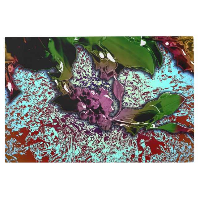 Impresión En Metal Abstract Background_Holly Branch (Anverso)