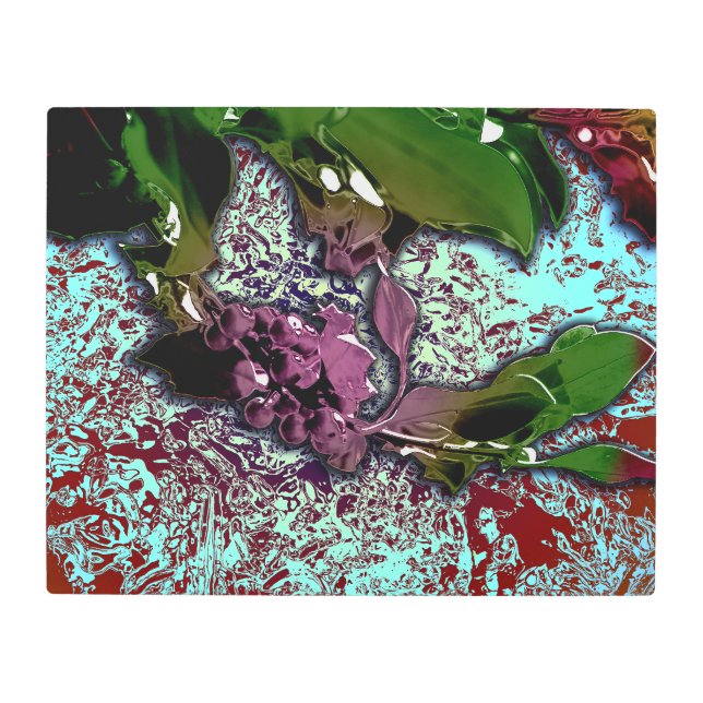 Impresión En Metal Abstract Background_Holly Branch (Anverso)