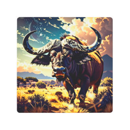 Impresión En Metal Abstract Buffalo Art – Modern Wildlife Design