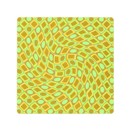 Impresión En Metal Abstract geometric swirl retro lime pattern