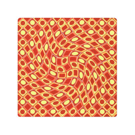 Impresión En Metal Abstract geometric swirl retro pattern in red 