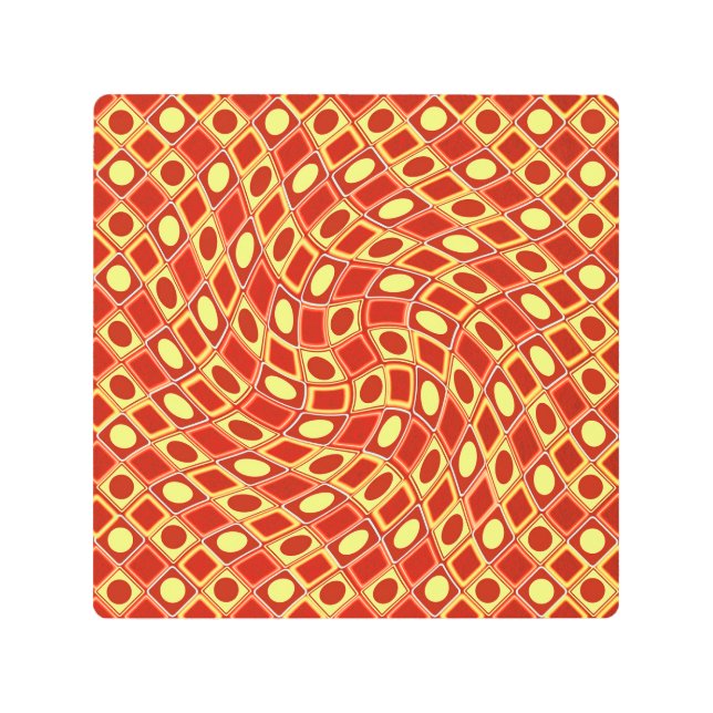 Impresión En Metal Abstract geometric swirl retro pattern in red  (Anverso)