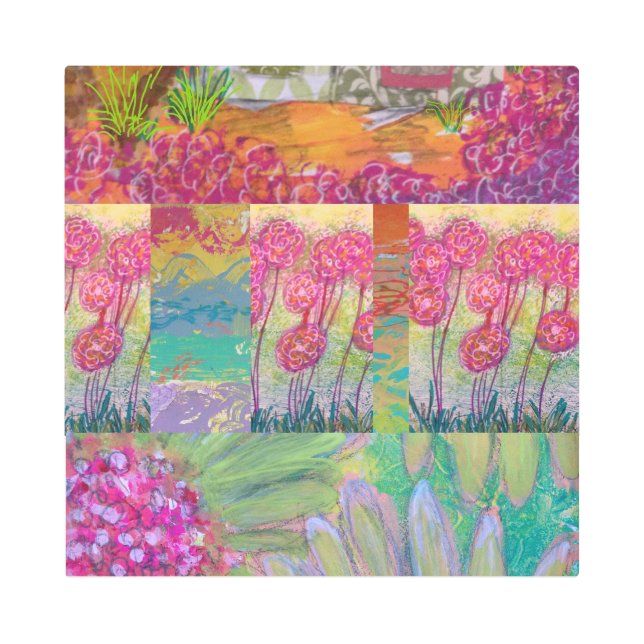 Impresión En Metal Abstracto Floral 7 (Anverso)