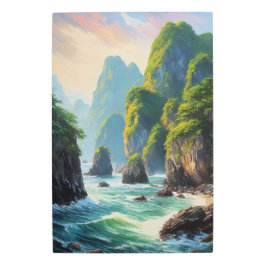 Impresión En Metal Acantilados rocosos y mar violento