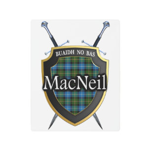 Impresión En Metal Acentos escoceses del tartán de MacNeil del clan