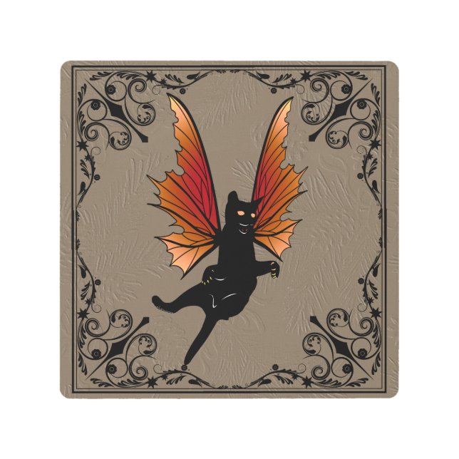 Impresión En Metal Acorn de gato cósmico (Anverso)