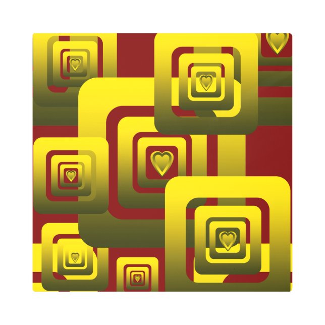 Impresión En Metal Activate My Heart Pattern Golden (Anverso)