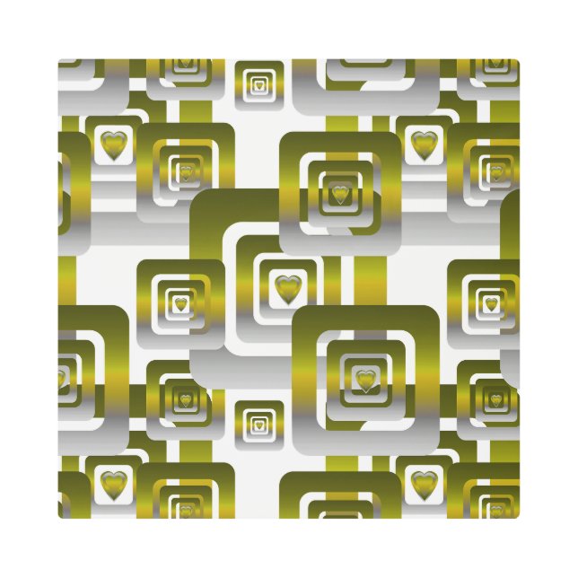 Impresión En Metal Activate My Heart Pattern Silver (Anverso)