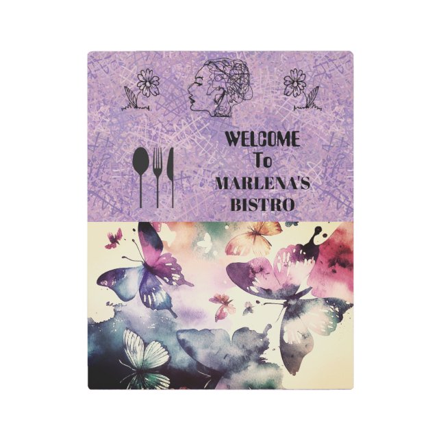 Impresión En Metal Acuarela de mariposa (Anverso)