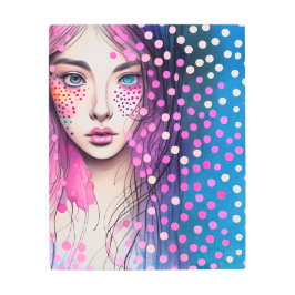 Impresión En Metal Acuarela Whimsical Quirky Chica Ombre Polka Dots