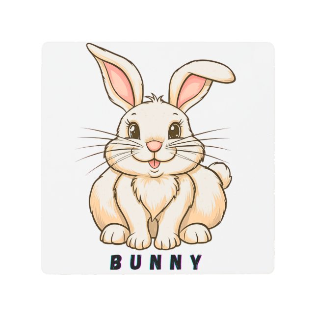 Impresión En Metal Adorable Bunny Cute (Anverso)