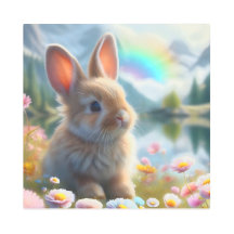 Adorable conejo en un lago encantado