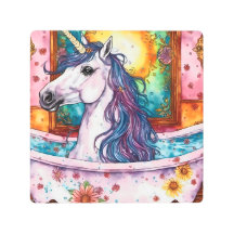 Adorable unicornio en el baño