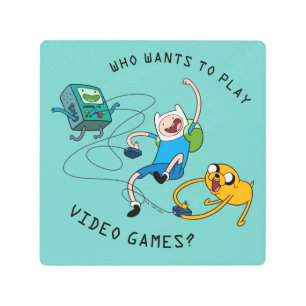 Impresión En Metal Adventure Time   Finn & Jake Play With BMO