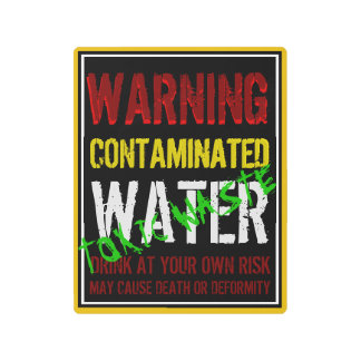 Impresión En Metal Advertencia Rótulo de agua contaminada