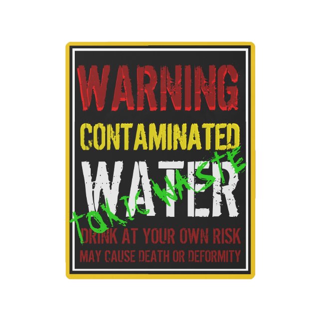 Impresión En Metal Advertencia Rótulo de agua contaminada (Anverso)