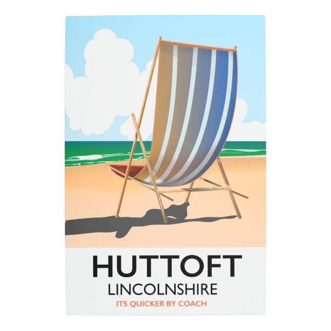 Impresión En Metal Afiche de Huttoft de viajes junto al mar. (Anverso)