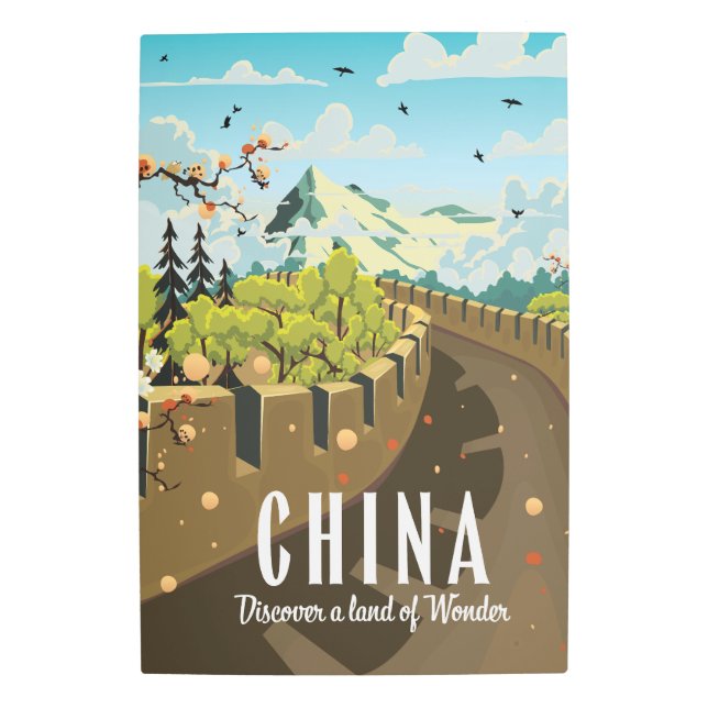 Impresión En Metal Afiche de la Gran Muralla de China para viajes (Anverso)