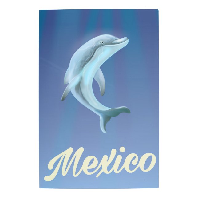 Impresión En Metal Afiche de México Dolphin Travel (Anverso)