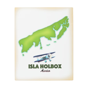 Impresión En Metal Afiche de viaje de Isla Holbox México