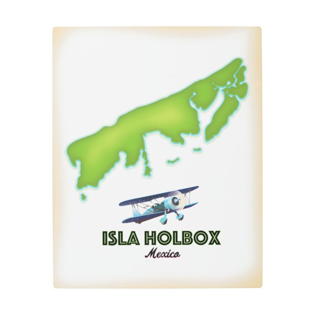 Impresión En Metal Afiche de viaje de Isla Holbox México (Anverso)