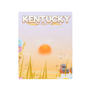 Impresión En Metal Afiche de viaje de Kentucky Cute Farm