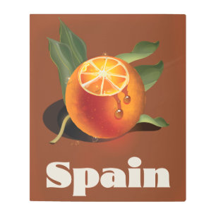 Impresión En Metal Afiche de viaje de naranja de España