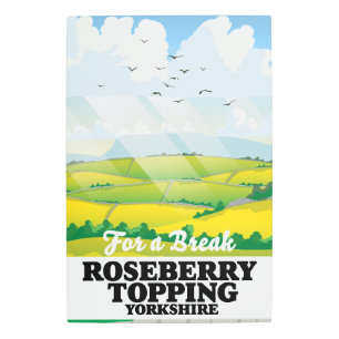 Impresión En Metal Afiche de viaje de Roseberry Topping Yorkshire