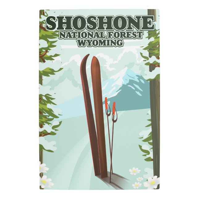 Impresión En Metal Afiche de viaje de Shoshone National Forest Ski (Anverso)