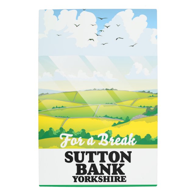 Impresión En Metal Afiche de viaje de Sutton Bank yorkshire (Anverso)
