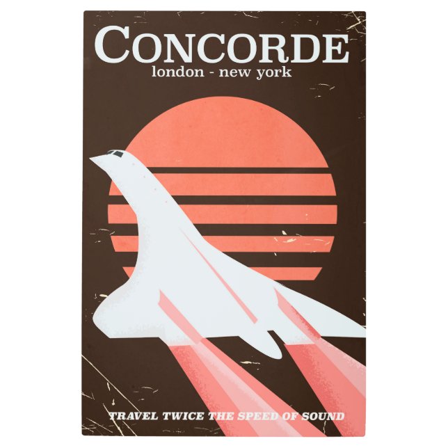 Impresión En Metal Afiche de viaje de vuelo de Concorde (Anverso)