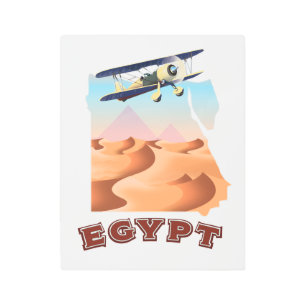 Impresión En Metal Afiche de viaje del Mapa de Egipto de la Antigua I